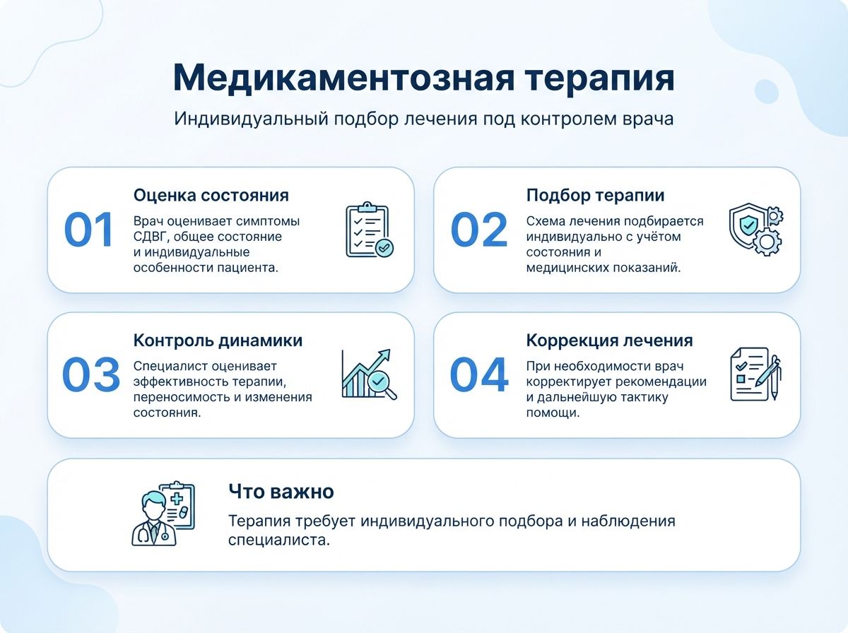 Лечение СДВГ в Бирске у детей и взрослыхинфографика